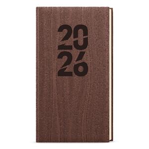 Tygodniowy kalendarz książkowy kieszonkowy 2026 Jakub Wood - brązowy