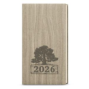 Tygodniowy kalendarz książkowy kieszonkowy 2026 Jakub Wood - jasny brąz