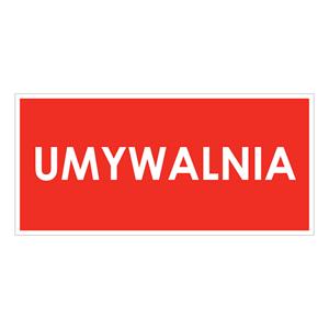 UMYWALNIA, naklejka 190x90 mm