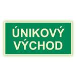 Únikový východ - fotoluminiscenční tabulka, plast 1 mm 400x200 mm