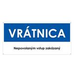 Vrátnica, modrá, plast 2mm s dierkami-190x90mm