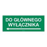 W LEWO DO GŁÓWNEGO WYŁĄCZNIKA , płyta PVC 2 mm z dziurkami, 210x80 mm