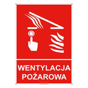 Wentylacja pożarowa - znak z dziurkami, płyta PVC 2 mm 148x210 mm