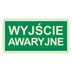 Wyjście awaryjne - fotoluminescencyjny znak, naklejka 200X100 mm