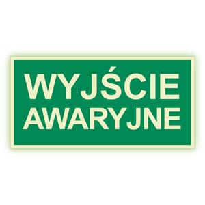 Wyjście awaryjne - fotoluminescencyjny znak, płyta PVC 2 mm 400x200 mm