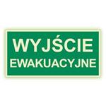 Wyjście ewakuacyjne - fotoluminescencyjny znak, płyta PVC 1 mm 300x150 mm