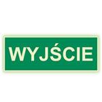 Wyjście - fotoluminescencyjny znak, płyta PVC 2 mm 300x120 mm