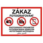 Zakaz fotografowania - Znak BHP, płyta PVC A5, 0,5 mm