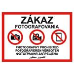 Zakaz fotografowania - Znak BHP, płyta PVC A5, 0,5 mm