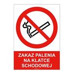 ZAKAZ PALENIA NA KLATCE SCHODOWEJ, naklejka 210x297 mm