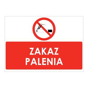 ZAKAZ PALENIA, płyta PVC 2 mm, 210x148 mm