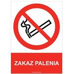 ZAKAZ PALENIA - znak BHP, naklejka A5