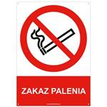 ZAKAZ PALENIA - znak BHP z dziurkami, płyta PVC A5, 2 mm