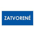 Zatvorené, modrá, plast 2mm,190x90mm