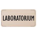 Znak drzwi - Laboratorium, płyta drewniana, 160 x 80 mm