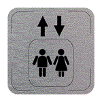 Znak drzwi - Winda płyta aluminiowa, 80 x 80 mm