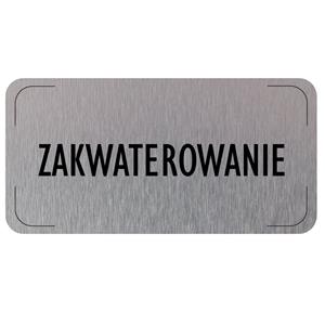 Znak drzwi - Zakwaterowanie, płyta aluminiowa, 160 x 80 mm